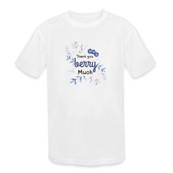 thank you berry much - Kids' Moisture Wicking Performance T-Shirt - white - Front