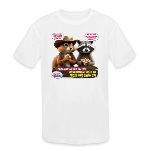 Freedom Squirrel and Raccoon - Kids' Moisture Wicking Performance T-Shirt