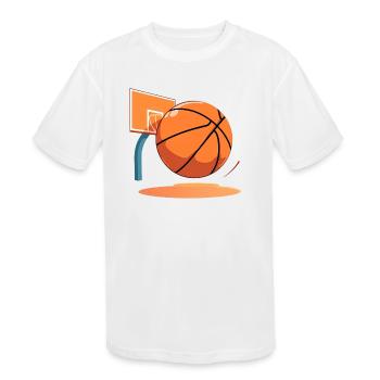 Big Basketball - Kids' Moisture Wicking Performance T-Shirt - white - Front