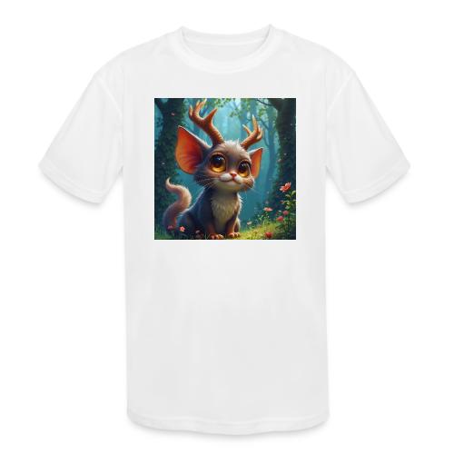 Magical Forest Creature with Deer Horns - Kids' Moisture Wicking Performance T-Shirt