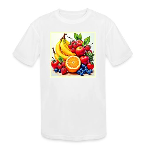 Vibrant Fresh Fruit Delight Design - Kids' Moisture Wicking Performance T-Shirt