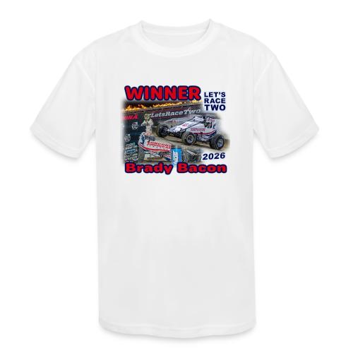 Brady Bacon #LetsRaceTwo Winner - Kids' Moisture Wicking Performance T-Shirt