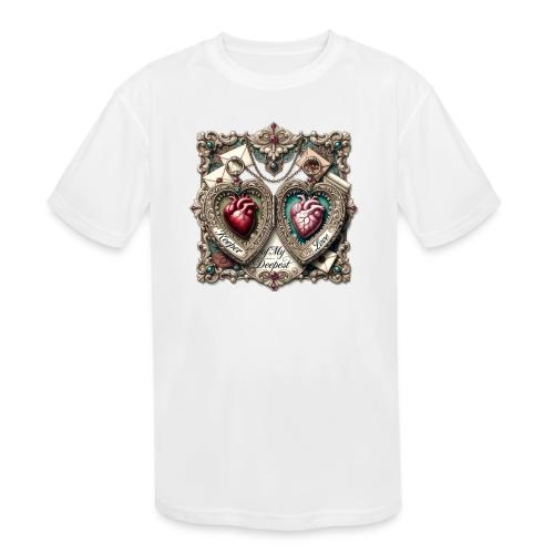 Keeper of My Deepest Love Victorian Locket T-Shirt - Kids' Moisture Wicking Performance T-Shirt