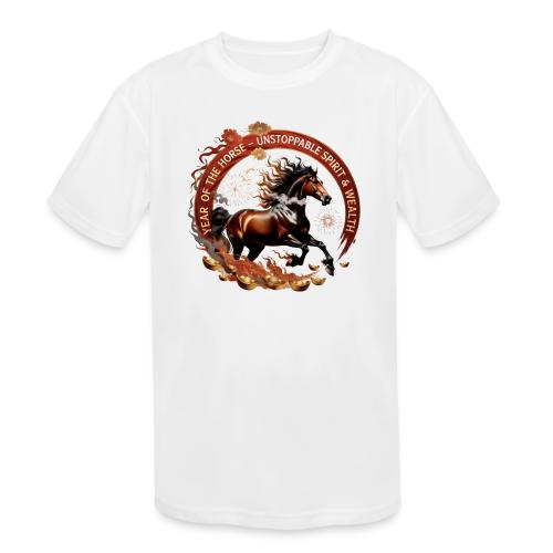 Year of the Horse Fiery Spirit T Shirt, Lunar New - Kids' Moisture Wicking Performance T-Shirt
