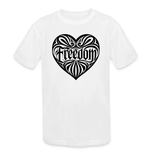 FREEDOM in Heart - Kids' Moisture Wicking Performance T-Shirt