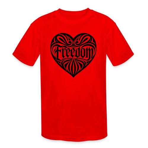 FREEDOM in Heart - Kids' Moisture Wicking Performance T-Shirt