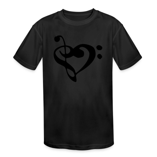 musical note with heart - Kids' Moisture Wicking Performance T-Shirt