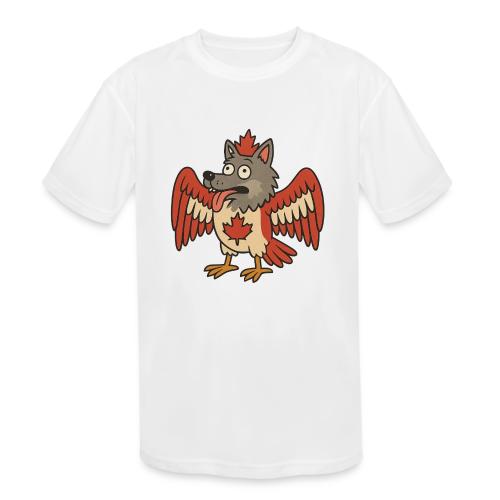 Maple-Mad Wolfbird – Quirky Canadian Creature - Kids' Moisture Wicking Performance T-Shirt