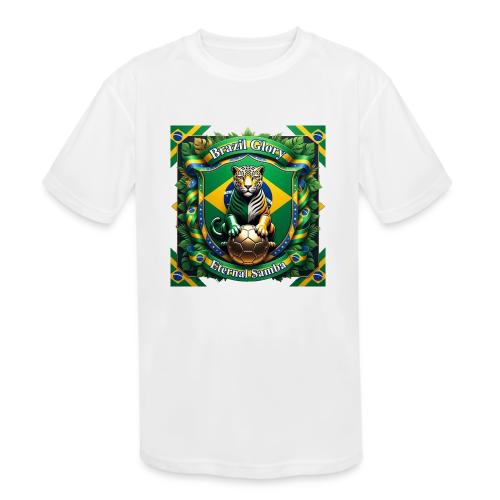 Brazil Jaguar Glory T-Shirt, Flag Pride Badge Gift - Kids' Moisture Wicking Performance T-Shirt