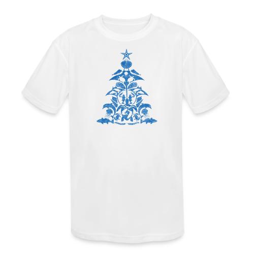 Coastal Christmas Tree Solo - Kids' Moisture Wicking Performance T-Shirt