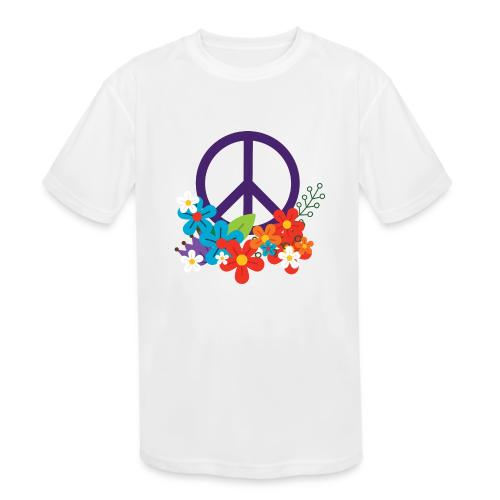 Hippie Peace Design avec des fleurs - T-shirt performance Enfant