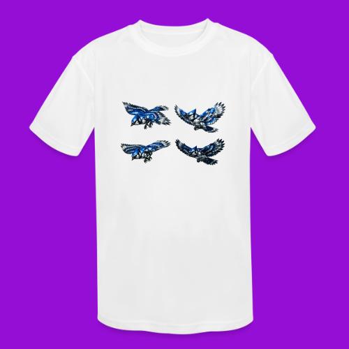 Silver Blue Jay Flight Stages - Kids' Moisture Wicking Performance T-Shirt