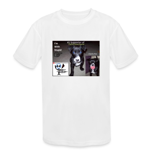 OTchanCharlieRoo Front with Mr Grey Back - Kids' Moisture Wicking Performance T-Shirt