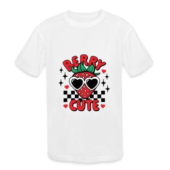Berry Cute Strawberry - Kids' Moisture Wicking Performance T-Shirt - white - Front