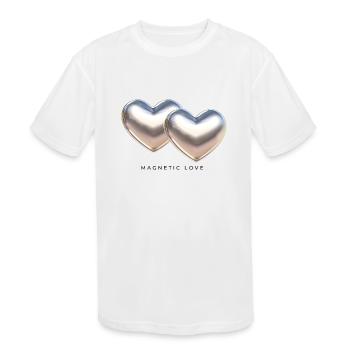 Magnetic Love - Kids' Moisture Wicking Performance T-Shirt - white - Front