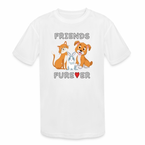 Friends Forever BFF Dog Cat Bunny Rabbit Kids Gift - Kids' Moisture Wicking Performance T-Shirt