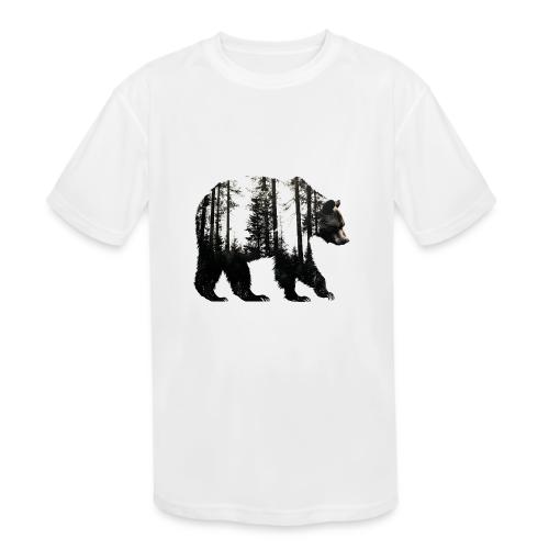 Evergreen Bear Silhouette - Kids' Moisture Wicking Performance T-Shirt