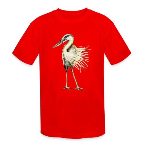 Great Blue Heron - Kids' Moisture Wicking Performance T-Shirt