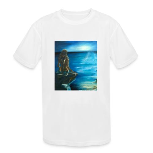 Mermaid over looking the sea - Kids' Moisture Wicking Performance T-Shirt