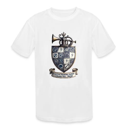 Selective Hearing Expert Crest T Shirt - Kids' Moisture Wicking Performance T-Shirt