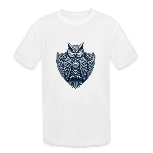 Night Watch Owl T Shirt, Sarcastic Dad Gift - Kids' Moisture Wicking Performance T-Shirt
