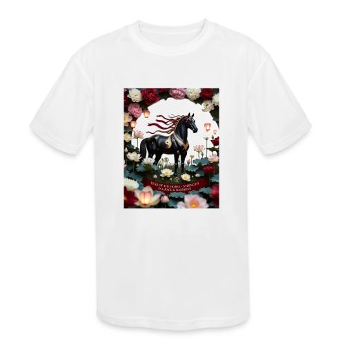 Year of the Horse Harmony T Shirt, Lunar New Year - Kids' Moisture Wicking Performance T-Shirt