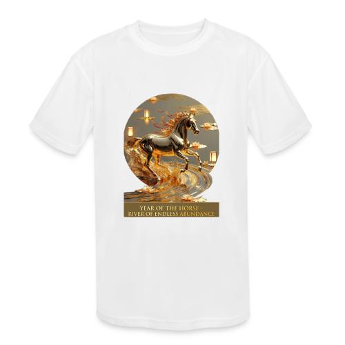 Year of the Horse Abundance T Shirt, Lunar NY Gift - Kids' Moisture Wicking Performance T-Shirt