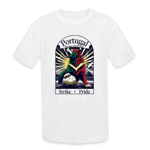 Portugal Iberian Wolf Soccer T Shirt, Pride Gift - Kids' Moisture Wicking Performance T-Shirt