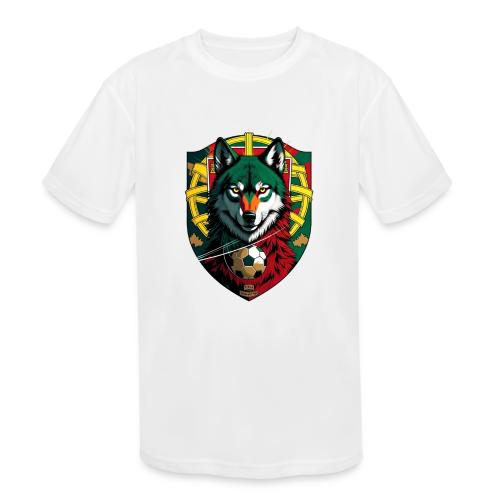 Portugal Iberian Wolf Soccer T Shirt,Football Gift - Kids' Moisture Wicking Performance T-Shirt