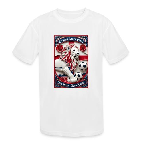 England Lion Soccer T Shirt, Football Pride Gift - Kids' Moisture Wicking Performance T-Shirt