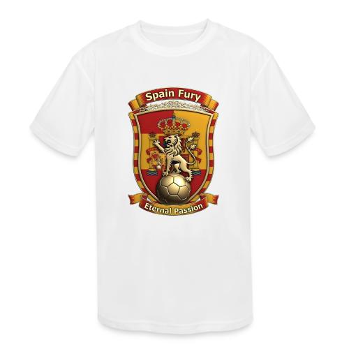 Spain Lion Fury T-Shirt, Spanish Crest Gift - Kids' Moisture Wicking Performance T-Shirt