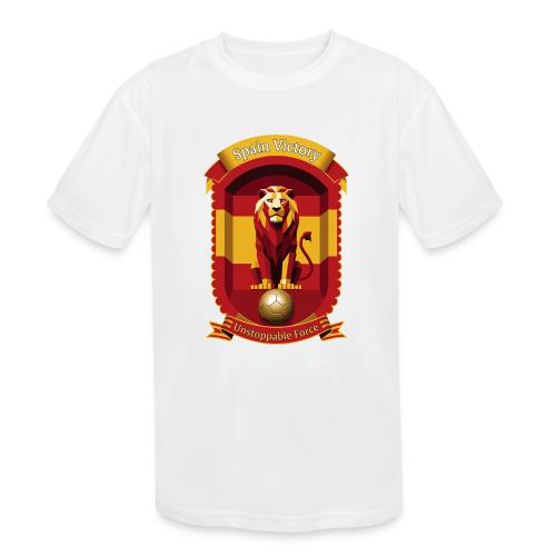 Spain Lion Victory T-Shirt, Flag Pride Crest Gift - Kids' Moisture Wicking Performance T-Shirt