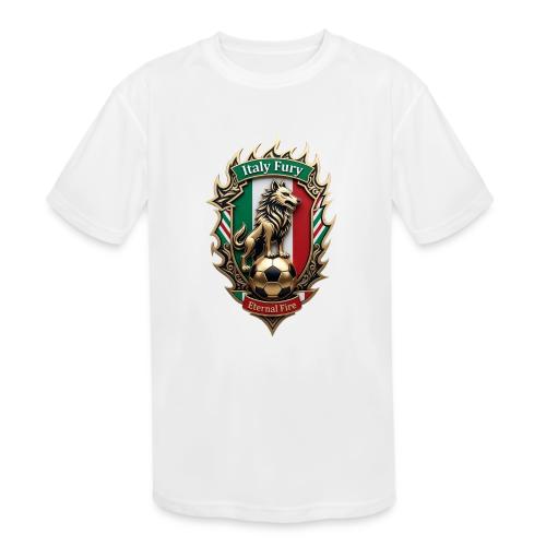 Italy Wolf Fury T-Shirt, Italian Flag Pride Gift - Kids' Moisture Wicking Performance T-Shirt