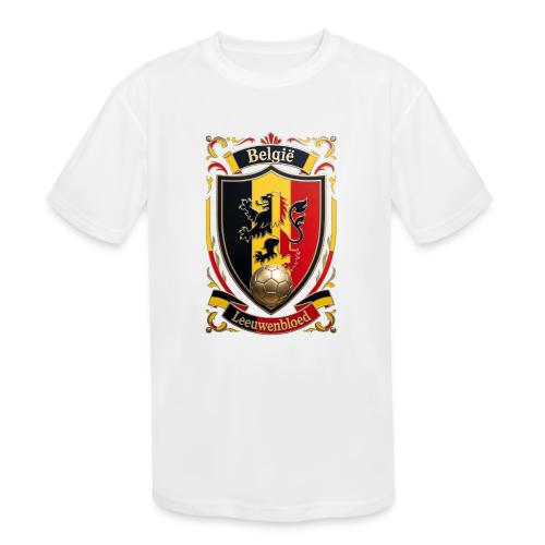 Belgium Lion Crest T-Shirt, Belgian Flag Gift - Kids' Moisture Wicking Performance T-Shirt