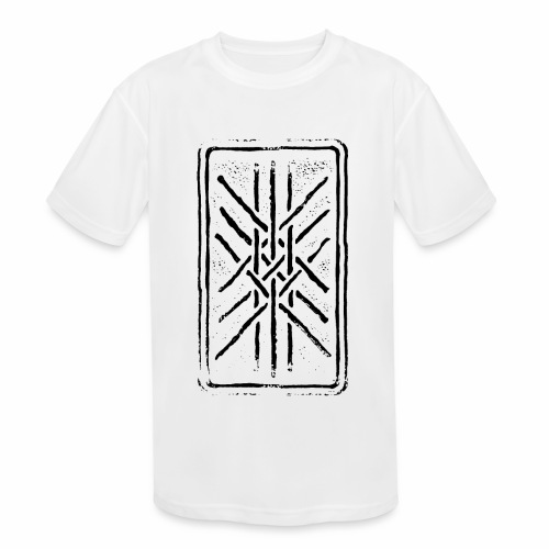 Web of Wyrd grid Skulds Web Net Bindrune symbol - Kids' Moisture Wicking Performance T-Shirt