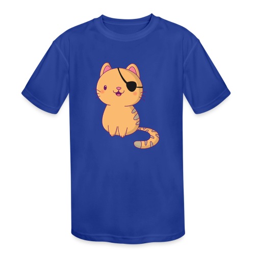 Cat with 3D glasses doing Vision Therapy! - Kids' Moisture Wicking Performance T-Shirt