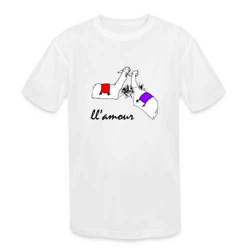 Llamour (color version). - Kids' Moisture Wicking Performance T-Shirt