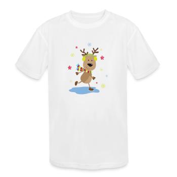Adorable Reindeer - Kids' Moisture Wicking Performance T-Shirt - white - Front
