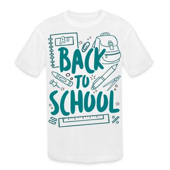 Back to School - Kids' Moisture Wicking Performance T-Shirt - white - Front