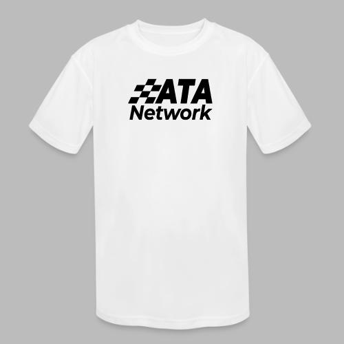ATA Network Black Stacked Logo - Kids' Moisture Wicking Performance T-Shirt
