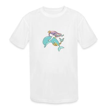 mermaid - Kids' Moisture Wicking Performance T-Shirt - white - Front