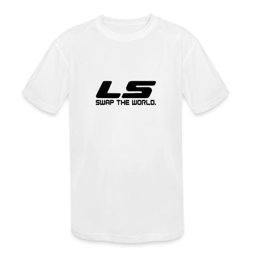 LS Swap The WORLD (Back and Front) - Kids' Moisture Wicking Performance T-Shirt