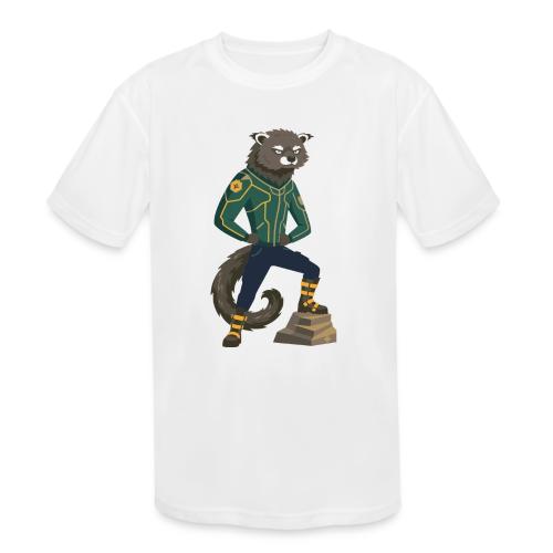 Raccoon Ranger in Neon Armor - Kids' Moisture Wicking Performance T-Shirt
