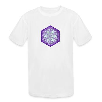 Sierpiński triangle hexagon star purple - Kids' Moisture Wicking Performance T-Shirt - white - Front