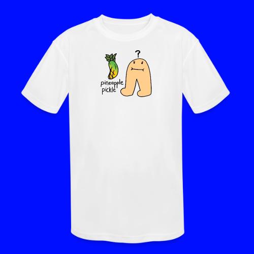 Pineapple Pickle, Black Outline (tshirts) - Kids' Moisture Wicking Performance T-Shirt