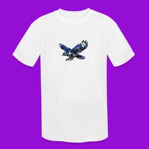 Silver Blue Jay Dive - Kids' Moisture Wicking Performance T-Shirt