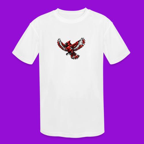 Silver Cardinal in Flight - Kids' Moisture Wicking Performance T-Shirt