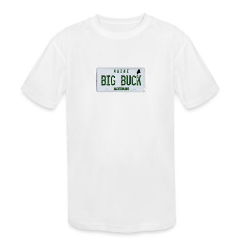 Maine LICENSE PLATE Big Buck Camo - Kids' Moisture Wicking Performance T-Shirt
