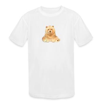 Woodland Bear - Kids' Moisture Wicking Performance T-Shirt - white - Front