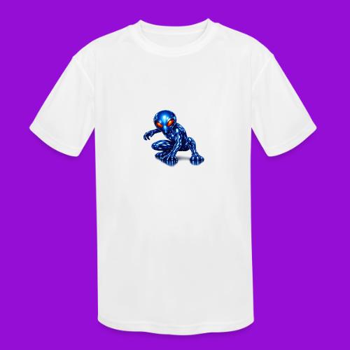 Blue Alien Crouch - Kids' Moisture Wicking Performance T-Shirt